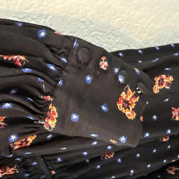 Women’s Free People Two Faces Printed Smocked Mini Dress Size Medium - Picture 8 of 8